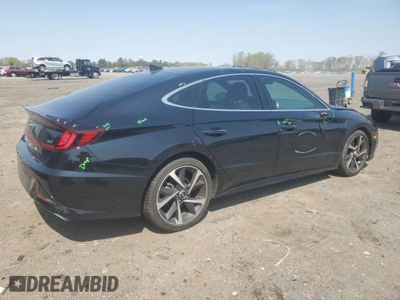 2021 Hyundai Sonata SEL Plus with VIN 5NPEJ4J28MH079484, listed as a Copart auction lot 52587065 with 77,717 mi miles and Salvage Title. Bid and sale history available at DreamBid. Image 3.