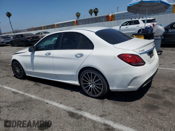 2021 Mercedes-Benz C 300 with VIN W1KWF8DB8MR618693, listed as a Copart auction lot 59123095 with 29,877 mi miles and Salvage title. Bid and sale history available at DreamBid. Image 2.