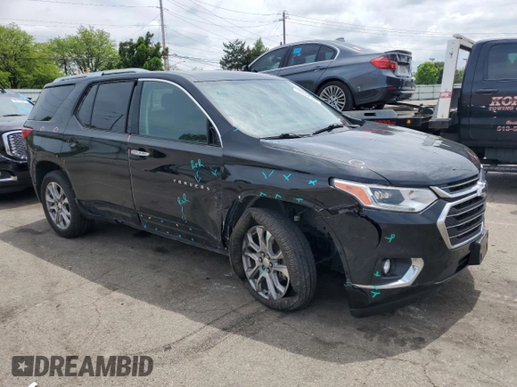 2019 Chevrolet Traverse Premier z VIN 1GNERKKW7KJ135666, wystawiony jako Copart lot #55920135 z przebiegiem 105 812 mil mil oraz Szkoda całkowita • Salvage title. Historia ofert i sprzedaży dostępna na DreamBid. Obrazek 4.