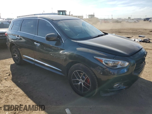 2013 Infiniti JX35 with VIN 5N1AL0MN1DC311938, listed as a Copart auction lot 70656364 with 131,258 mi miles and Salvage Title. Bid and sale history available at carsss.com. Image 4.