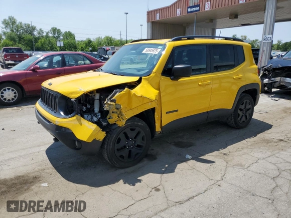 2018 Jeep Renegade Sport с VIN ZACCJBAB3JPH34939, выставлен на аукционе Copart как лот 58945925 с пробегом 91 972 миль миль и Списание • Salvage title. История ставок и продаж доступна на DreamBid. Изображение 1.
