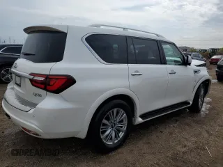 2019 Infiniti QX80 Luxe z VIN JN8AZ2NEXK9235292, wystawiony jako Copart lot #55611985 z przebiegiem 61 988 mil mil oraz Szkoda całkowita • Salvage title. Historia ofert i sprzedaży dostępna na DreamBid. Obrazek 3.