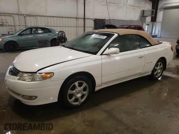 2003 Toyota Solara SE with VIN 2T1FF28P93C610446, listed as a Copart auction lot 87006284 with 249,343 mi miles and Salvage Title. Bid and sale history available at carsss.com. Image 1.