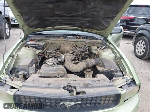 2005 Ford Mustang Deluxe with VIN 1ZVFT84N555249312, listed as a IAAI auction lot 42145721 with 334,417 mi miles. Bid and sale history available at carsss.com. Image 10.