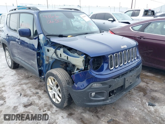 2017 Jeep Renegade Latitude with VIN ZACCJBBB4HPG10655, listed as a IAAI auction lot 41660630 with 118,072 mi miles. Bid and sale history available at carsss.com. Image 6.