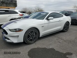 2019 Ford Mustang GT with VIN 1FA6P8CF7K5102363, listed as a Copart auction lot 50988765 with 77,098 mi miles and Salvage Title. Bid and sale history available at carsss.com. Image 1.