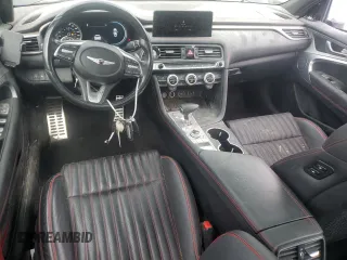 2023 Genesis G70 2.0T with VIN KMTG34TA0PU120533, listed as a Copart auction lot 73781104 with 26,932 mi miles and Clean Title. Bid and sale history available at carsss.com. Image 8.