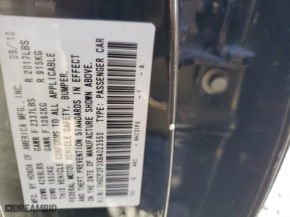 2011 Honda Accord Sdn LX with VIN 1HGCP2F3XBA023550, listed as a Copart auction lot 47858185 with 232,796 mi miles and Salvage Title. Bid and sale history available at carsss.com. Image 12.