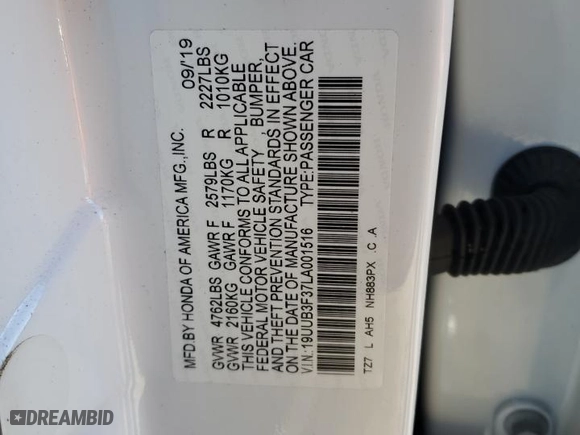 2020 Acura TLX with VIN 19UUB3F37LA001516, listed as a Copart auction lot 80085224 with 45,530 mi miles and Salvage Title. Bid and sale history available at carsss.com. Image 13.