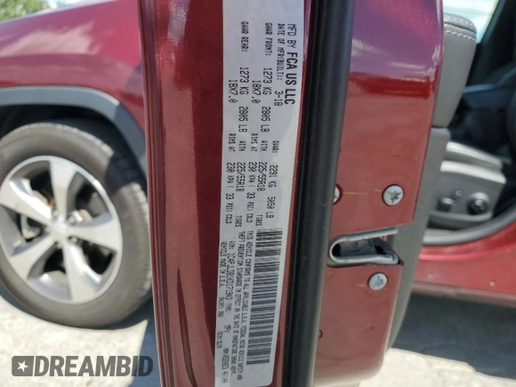 2019 Jeep Cherokee Limited with VIN 1C4PJLDB1KD171943, listed as a Copart auction lot 58273005 with 126,115 mi miles and Salvage title. Bid and sale history available at DreamBid. Image 13.