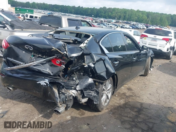 2014 Infiniti Q50 z VIN JN1BV7AP7EM677449, wystawiony jako IAAI lot #42278173 z przebiegiem 116 357 mil mil oraz . Historia ofert i sprzedaży dostępna na DreamBid. Obrazek 4.