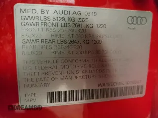 2020 Audi Q3 S line Premium Plus with VIN WA1EECF35L1016567, listed as a Copart auction lot 51137313 with 38,294 mi miles. Bid and sale history available at carsss.com. Image 14.