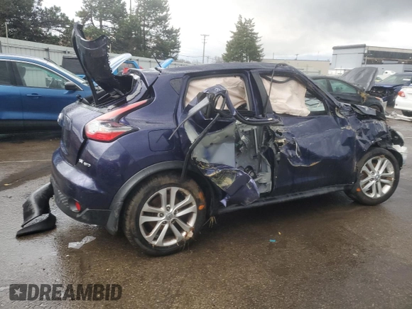 2015 Nissan Juke SV with VIN JN8AF5MV9FT557457, listed as a Copart auction lot 86496374 with Not Provided miles and Salvage Title. Bid and sale history available at DreamBid. Image 3.