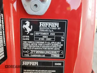 2022 Ferrari SF90 z VIN ZFF96NMA3N0285677, wystawiony jako Copart lot #42336505 z przebiegiem 1234 mil mil oraz Szkody całkowita. Historia ofert i sprzedaży dostępna na DreamBid. Obrazek 14.