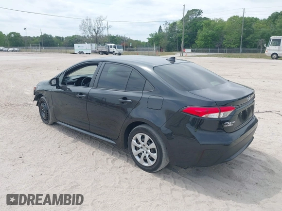 2022 Toyota Corolla LE with VIN JTDEPMAE1NJ192825, listed as a IAAI auction lot 41868229 with 35,024 mi miles. Bid and sale history available at carsss.com. Image 3.