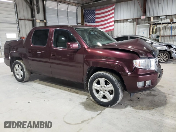 2013 Honda Ridgeline RTL with VIN 5FPYK1F59DB018582, listed as a Copart auction lot 61022245 with 126,892 mi miles and Salvage title. Bid and sale history available at DreamBid. Image 4.
