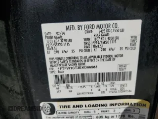 2014 Ford F-150 XL with VIN 1FTFW1CT3EKD66583, listed as a Copart auction lot 50505885 with 170,688 mi miles and Salvage Title. Bid and sale history available at carsss.com. Image 12.