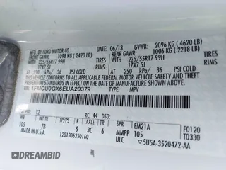2014 Ford Escape SE with VIN 1FMCU0GX6EUA20379, listed as a IAAI auction lot 42082363 with 129,059 mi miles. Bid and sale history available at carsss.com. Image 9.