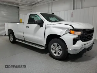 2024 Chevrolet Silverado 1500 Work Truck with VIN 3GCNAAED1RG325964, listed as a Copart auction lot 55850265 with 12,573 mi miles and Salvage Title. Bid and sale history available at DreamBid. Image 4.