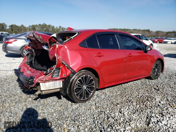 2020 Toyota Corolla LE with VIN 5YFEPRAE4LP086956, listed as a Copart auction lot 87750105 with 83,822 mi miles and Salvage Title. Bid and sale history available at carsss.com. Image 3.