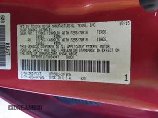 2015 Toyota Tundra SR with VIN 5TFRM5F11FX094947, listed as a IAAI auction lot 42066685 with 59,644 mi miles and . Bid and sale history available at DreamBid. Image 9.