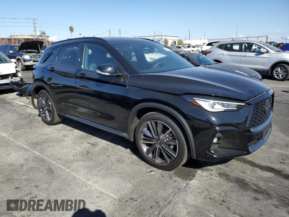 2023 Infiniti QX50 Sport with VIN 3PCAJ5FAXPF109995, listed as a Copart auction lot 78400694 with 21,197 mi miles and Salvage title. Bid and sale history available at DreamBid. Image 4.