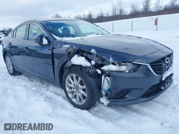 2015 Mazda 6 i Sport with VIN JM1GJ1U6XF1175925, listed as a IAAI auction lot 41704201 with 115,404 mi miles. Bid and sale history available at carsss.com. Image 1.