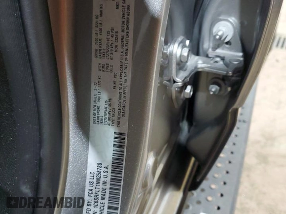 2022 Ram 1500 Rebel z VIN 1C6SRFLT1NN258780, wystawiony jako Copart lot #53040405 z przebiegiem 27 307 mil mil oraz Szkoda całkowita • Salvage title. Historia ofert i sprzedaży dostępna na DreamBid. Obrazek 12.