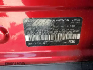 2018 Mitsubishi Eclipse Cross SE z VIN JA4AT5AA6JZ041241, wystawiony jako Copart lot #58379505 z przebiegiem 87 099 mil mil oraz Szkoda całkowita • Salvage title. Historia ofert i sprzedaży dostępna na DreamBid. Obrazek 13.