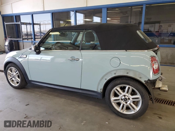 2012 MINI Convertible S с VIN WMWZP3C55CT249664, выставлен на аукционе Copart как лот 63120145 с пробегом 59 197 миль миль и Списание • Salvage title. История ставок и продаж доступна на DreamBid. Изображение 2.