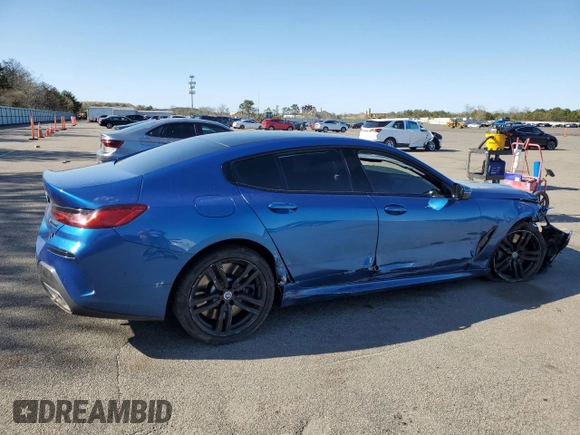 2020 BMW 8 Series M850i with VIN WBAGV8C0XLCE55564, listed as a Copart auction lot 54543135 with 45,704 mi miles and Salvage title. Bid and sale history available at DreamBid. Image 3.