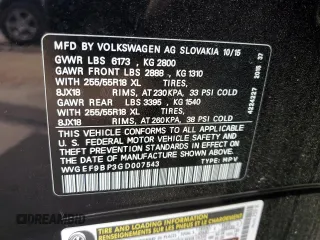 2016 Volkswagen Touareg Sport with VIN WVGEF9BP3GD007543, listed as a Copart auction lot 52806715 with 121,404 mi miles and Salvage Title. Bid and sale history available at DreamBid. Image 12.
