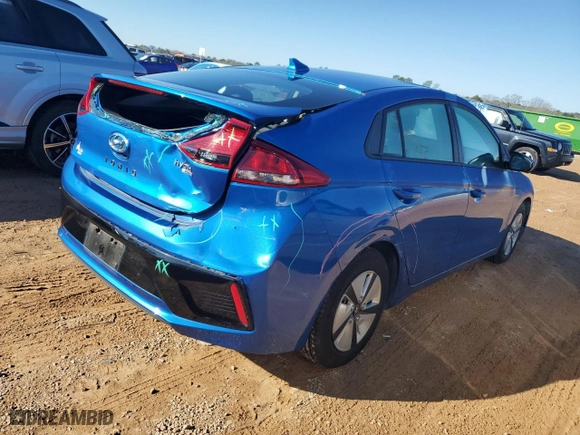 2017 Hyundai Ioniq Hybrid Blue with VIN KMHC65LC7HU035570, listed as a Copart auction lot 46593515 with 53,449 mi miles and Salvage Title. Bid and sale history available at carsss.com. Image 3.