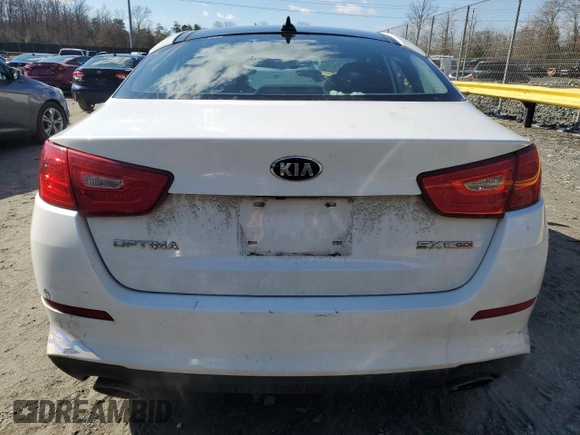 2015 Kia Optima SX Turbo with VIN 5XXGR4A69FG375214, listed as a Copart auction lot 44355735 with 95,386 mi miles and Salvage Title. Bid and sale history available at carsss.com. Image 6.