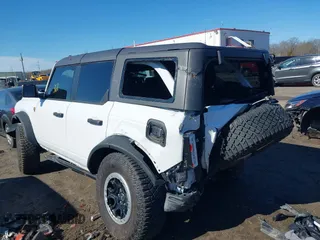 2023 Ford Bronco with VIN 1FMEE5DP0PLC12557, listed as a IAAI auction lot 41854143 with 9,839 mi miles. Bid and sale history available at carsss.com. Image 3.