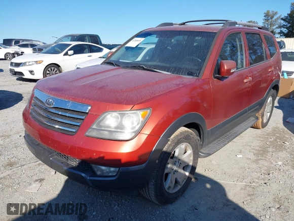2009 Kia Borrego LX with VIN KNDJJ741295024393, listed as a IAAI auction lot 41368035 with 226,220 mi miles. Bid and sale history available at carsss.com. Image 2.