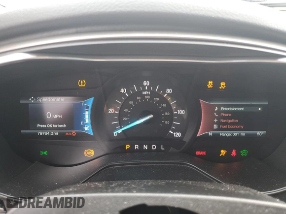 2020 Ford Fusion Hybrid SEL with VIN 3FA6P0MU0LR161753, listed as a Copart auction lot 84419834 with 79,764 mi miles and Salvage Title. Bid and sale history available at carsss.com. Image 9.