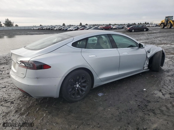 2017 Tesla Model S 100D with VIN 5YJSA1E2XHF191509, listed as a Copart auction lot 45594765 with 0 mi miles and Salvage Title. Bid and sale history available at carsss.com. Image 3.