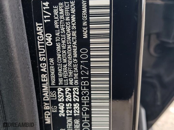 2015 Mercedes-Benz E-Class E 250 BlueTEC Luxury with VIN WDDHF9HB3FB127100, listed as a Copart auction lot 54582484 with 75,501 mi miles. Bid and sale history available at carsss.com. Image 12.