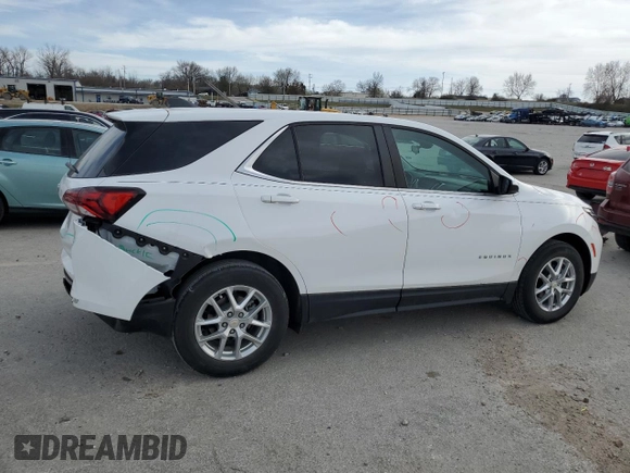 2022 Chevrolet Equinox LT with VIN 3GNAXKEV6NL309974, listed as a Copart auction lot 48933985 with 35,563 mi miles and Salvage Title. Bid and sale history available at DreamBid. Image 3.