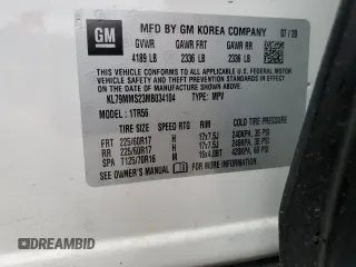 2021 Chevrolet TrailBlazer LS with VIN KL79MMS23MB034104, listed as a Copart auction lot 43014515 with 43,506 mi miles and Salvage Title. Bid and sale history available at carsss.com. Image 13.