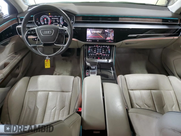 2019 Audi A8 with VIN WAU8DAF85KN019978, listed as a Copart auction lot 52646385 with 46,416 mi miles and Salvage title. Bid and sale history available at DreamBid. Image 8.