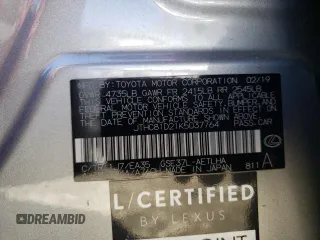 2019 Lexus IS 300 with VIN JTHC81D21K5037764, listed as a Copart auction lot 52334345 with 98,206 mi miles and Salvage title. Bid and sale history available at DreamBid. Image 12.