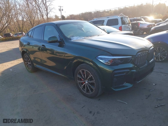 2022 BMW X6 xDrive40i with VIN 5UXCY6C01N9K27445, listed as a IAAI auction lot 41295221 with 28,328 mi miles. Bid and sale history available at carsss.com. Image 1.