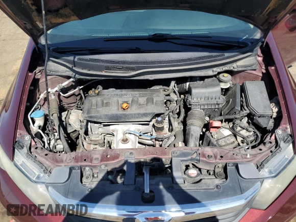 2012 Honda Civic EX with VIN 19XFB2F85CE034458, listed as a Copart auction lot 56599745 with 168,786 mi miles and Clean Title. Bid and sale history available at DreamBid. Image 11.