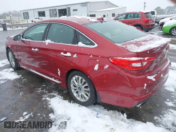 2015 Hyundai Sonata Limited with VIN 5NPE34AF2FH162716, listed as a IAAI auction lot 41622188 with 108,335 mi miles and . Bid and sale history available at carsss.com. Image 3.