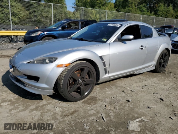 2004 Mazda RX-8 with VIN JM1FE17N040129638, listed as a Copart auction lot 72496364 with 57,966 mi miles and Salvage Title. Bid and sale history available at carsss.com. Image 1.