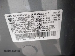 2014 Acura MDX Tech Pkg with VIN 5FRYD3H47EB002867, listed as a IAAI auction lot 42114630 with 162,182 mi miles. Bid and sale history available at carsss.com. Image 9.