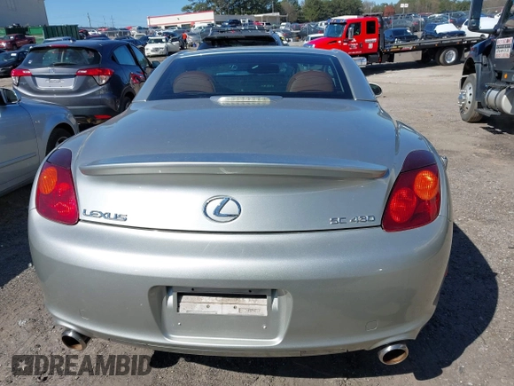 2002 Lexus SC with VIN JTHFN48Y720028912, listed as a IAAI auction lot 41810756 with 80,036 mi miles. Bid and sale history available at carsss.com. Image 16.