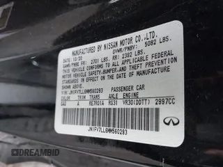 2021 Infiniti Q60 Red Sport 400 with VIN JN1FV7LL6MM560293, listed as a IAAI auction lot 41159901 with 38,172 mi miles and . Bid and sale history available at DreamBid. Image 9.